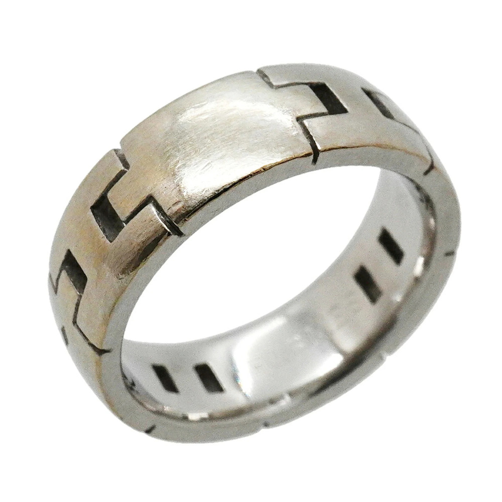 Hermes Ever Hercules Ring, 18K White Gold, Size 53, Women's